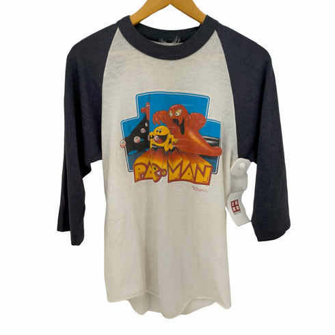 80S キャラクタープリントラグランTシャツ コピーライト入り メンズ