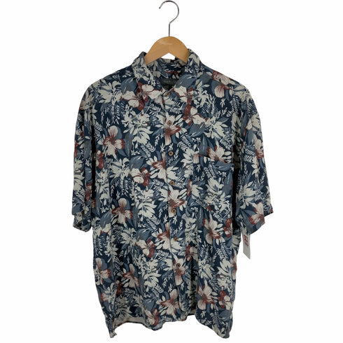 ヴァンヒューゼン VAN HEUSEN 100%シルク 総柄アロハシャツ メンズ JPN:L