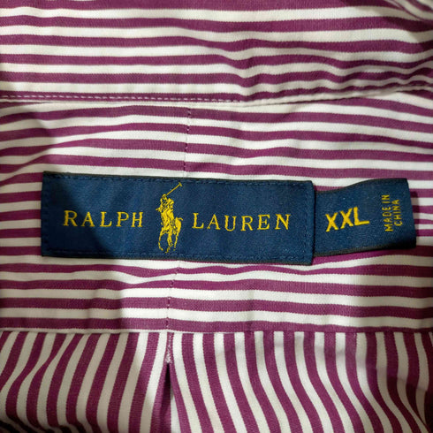 ラルフローレン RALPH LAUREN ポニー刺繍 ストライプ BDシャツ メンズ import:XXL
