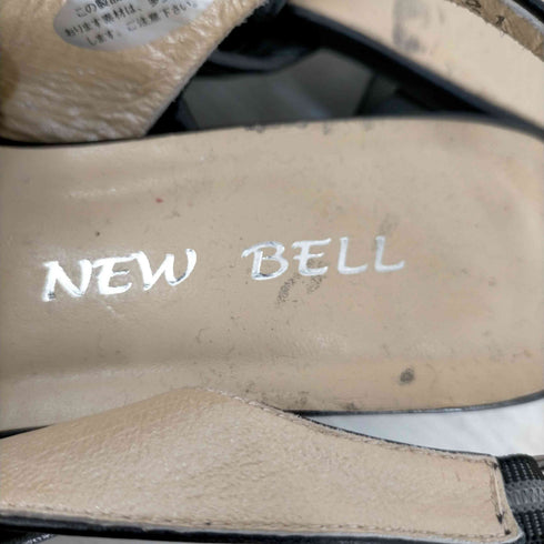 new bell 編み込みレザー パンプス レディース
