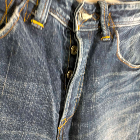 ジョンブル Johnbull ダメージ加工ボタンフライデニムパンツ メンズ JPN:S