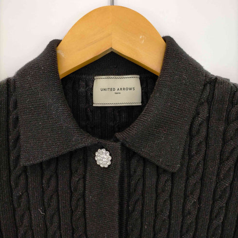 ユナイテッドアローズ UNITED ARROWS ビジューボタン コンパクト カーディガン レディース