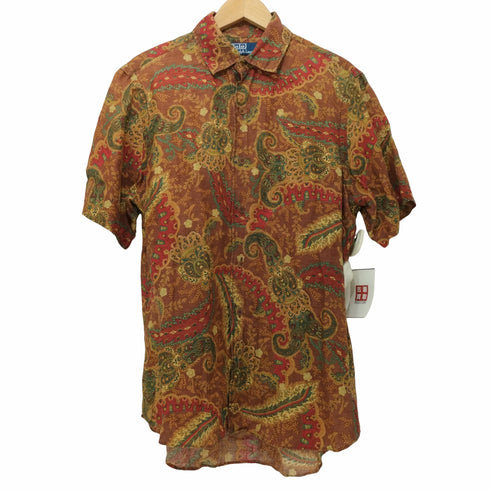ポロバイラルフローレン Polo by RALPH LAUREN 90S 総リネン 総柄 ショートスリーブシャツ メンズ JPN:M