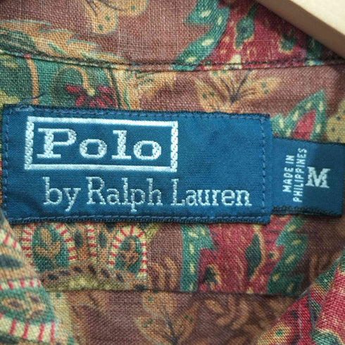 ポロバイラルフローレン Polo by RALPH LAUREN 90S 総リネン 総柄 ショートスリーブシャツ メンズ JPN:M