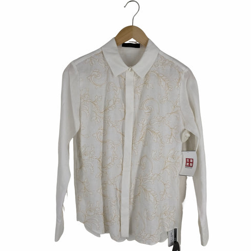 ダーマコレクション DAMA collection 比翼ボタン リネン総柄シャツ レディース 7R