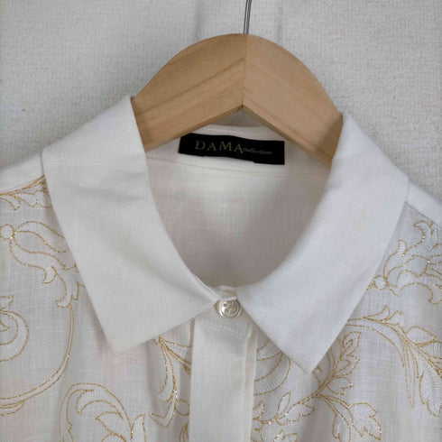 ダーマコレクション DAMA collection 比翼ボタン リネン総柄シャツ レディース 7R