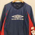アンブロ UMBRO 00s 銀タグ 細ダイヤ Windup Piste Y2K 両面ロゴ Vネック ナイロン プルオーバー メンズ S-M