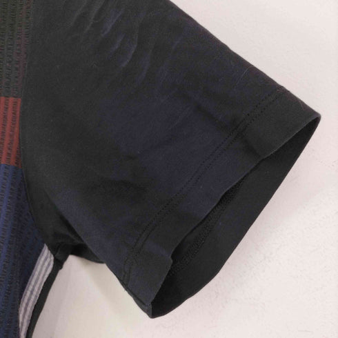 ブラックレーベルクレストブリッジ BLACK LABEL CRESTBRIDGE マルチカラー シアサッカーチェック切替 Tシャツ メンズ import:M