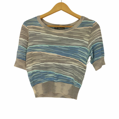 ミッソーニスポーツ MISSONI SPORTS クレイジー ボーダー S/S 3D レーヨン ニット レディース