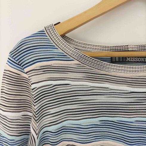 ミッソーニスポーツ MISSONI SPORTS クレイジー ボーダー S/S 3D レーヨン ニット レディース