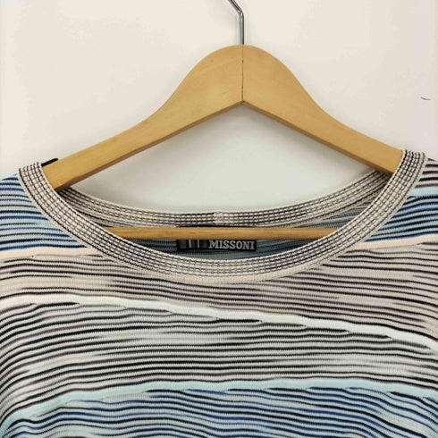 ミッソーニスポーツ MISSONI SPORTS クレイジー ボーダー S/S 3D レーヨン ニット レディース