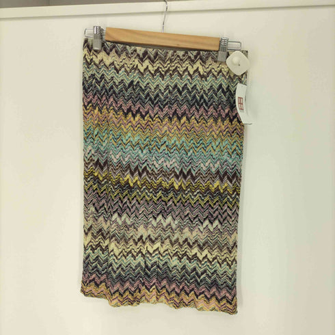 ミッソーニ MISSONI 幾何学柄 ニット ミディ丈 スカート レディース 42