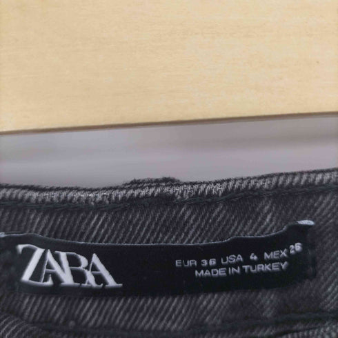 ザラ ZARA カットオフ ブラック デニム ショート パンツ レディース 36