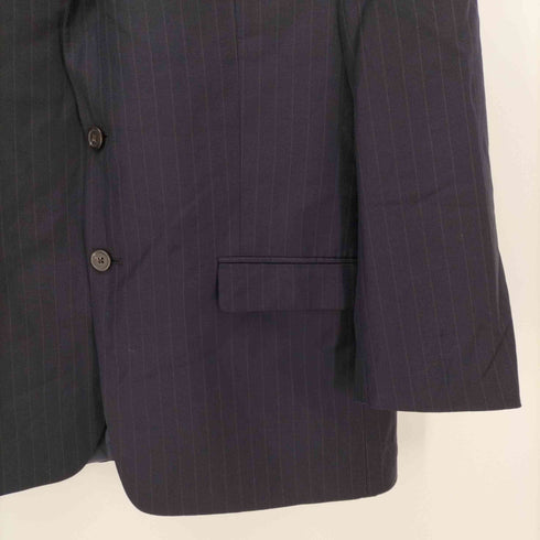 ローレンラルフローレン LAUREN RALPH LAUREN カナダ製 緑タグ 2B ストライプ ウール テーラード ジャケット メンズ 46R