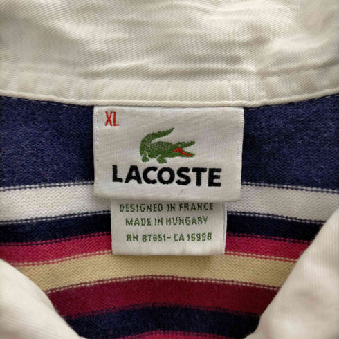 ラコステ LACOSTE ロゴ刺繍マルチカラーラガーシャツ メンズ JPN:XL