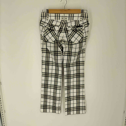 バーバリーブルーレーベル BURBERRY BLUE LABEL チェッカー ブーツカット パンツ レディース EUR:36
