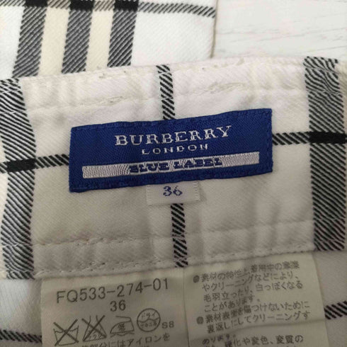 バーバリーブルーレーベル BURBERRY BLUE LABEL チェッカー ブーツカット パンツ レディース EUR:36