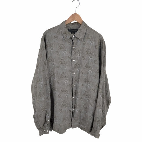 バナナリパブリック BANANA REPUBLIC スリランカ製 ペイズリー柄 リネンシャツ メンズ import:L