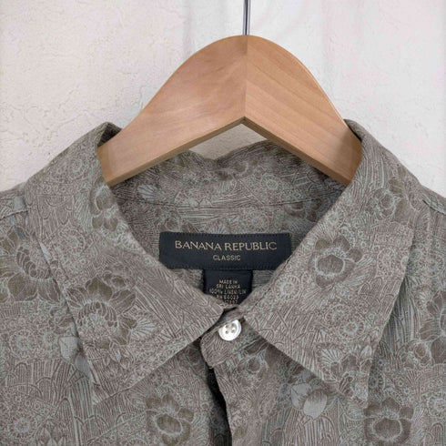 バナナリパブリック BANANA REPUBLIC スリランカ製 ペイズリー柄 リネンシャツ メンズ import:L