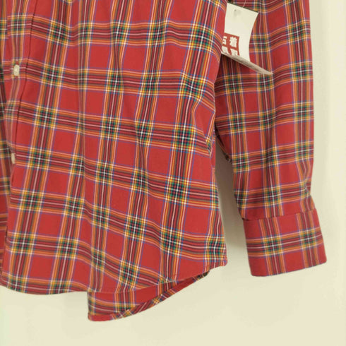 ランズエンド LANDS END NO IRON TWILL ボタンダウンチェックシャツ メンズ import:M