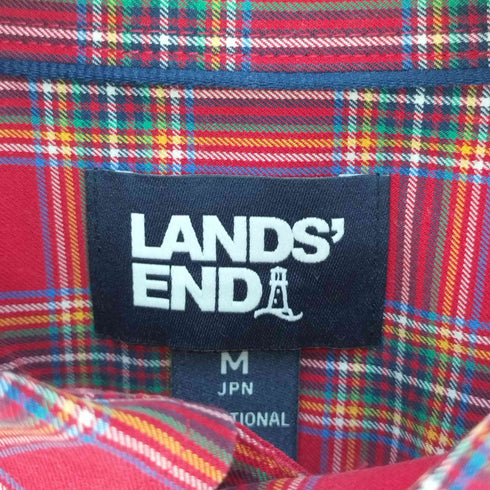 ランズエンド LANDS END NO IRON TWILL ボタンダウンチェックシャツ メンズ import:M