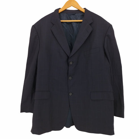 バーバリーロンドン BURBERRY LONDON USA製 3B サイドベンツ チェック ウール テーラード ジャケット メンズ 48REG