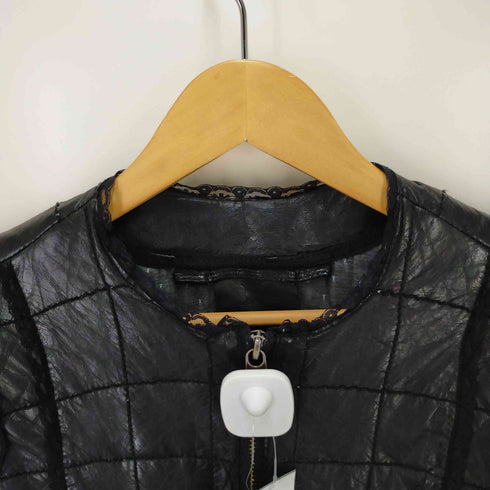 ザディグ エ ヴォルテール ZADIG&VOLTAIRE レース切替ラムレザージャケット レディース 36