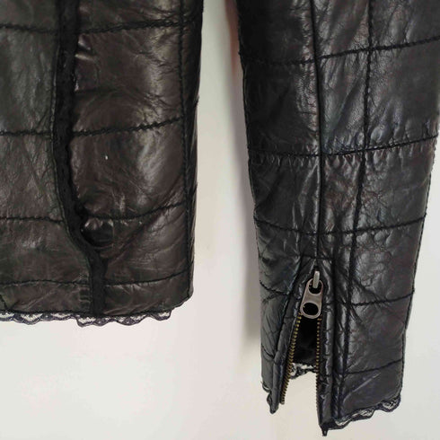 ザディグ エ ヴォルテール ZADIG&VOLTAIRE レース切替ラムレザージャケット レディース 36