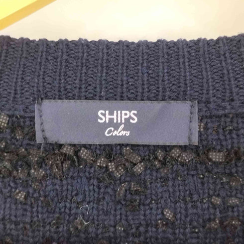 シップス SHIPS Colors 手洗い可能 ニットツイードノーカラーカーディガン レディース ONE SIZE