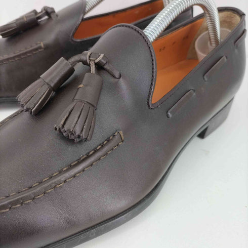 サントーニ santoni レザータッセルローファー メンズ 5 1/2