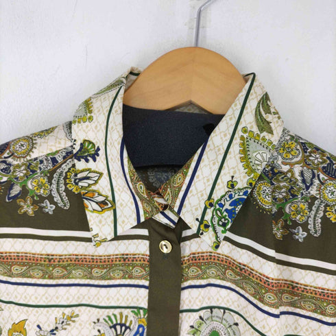 ザラ ZARA 総柄ポリ地 L/S シャツ レディース import:XS
