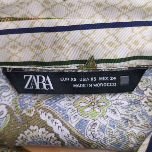 ザラ ZARA 総柄ポリ地 L/S シャツ レディース import:XS
