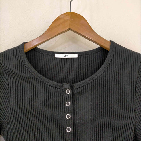 スライ SLY CUT RIB SNAP トップス レディース FREE
