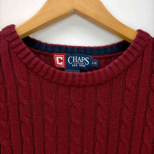 チャップスラルフローレン CHAPS RALPH LAUREN エンブレム刺繍 コットンケーブルニット メンズ import:L