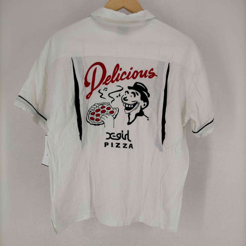 エックスガール X-girl Delicious Pizza ボーリングシャツ レディース JPN:2