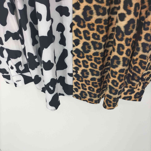 At Marvelous ツートン カラー L/S シャツ モウ柄 レオパード柄 メンズ JPN:XL