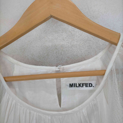 ミルクフェド MILKFED. 袖刺繍メッシュギャザーワンピース レディース ONE SIZE