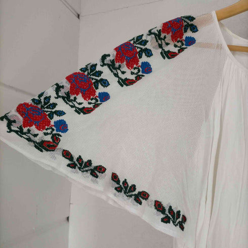 ミルクフェド MILKFED. 袖刺繍メッシュギャザーワンピース レディース ONE SIZE