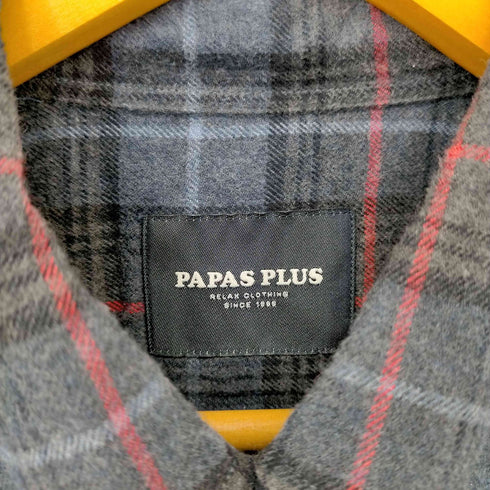 パパス papas ボタンダウン チェックネルシャツ メンズ JPN:L