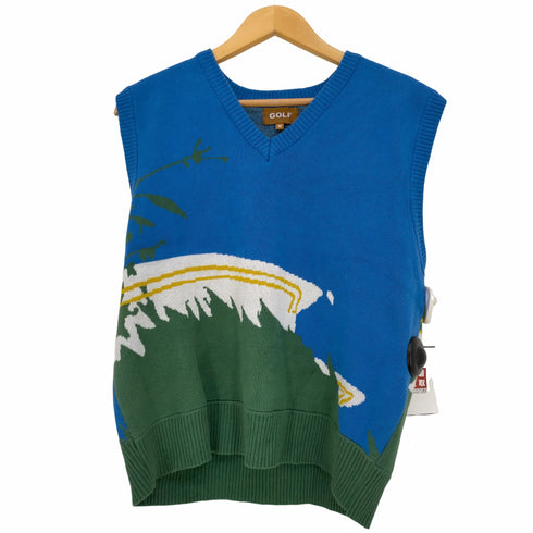 ゴルフワン GOLF WANG flower vestf ニット ベスト メンズ import:M