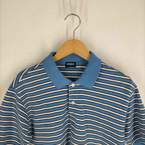 ユニクロ UNIQLO 00S OLD ボーダー柄鹿の子ポロシャツ メンズ JPN:L