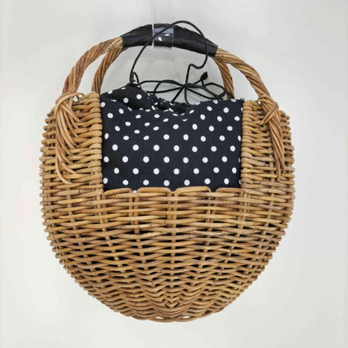 カシェリエ Cachellie ドット柄切替 カゴバッグ レディース