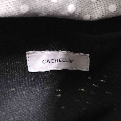 カシェリエ Cachellie ドット柄切替 カゴバッグ レディース