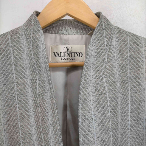 ヴァレンティノ Valentino MADE IN ITALY シルク混ノーカラージャケット レディース 8