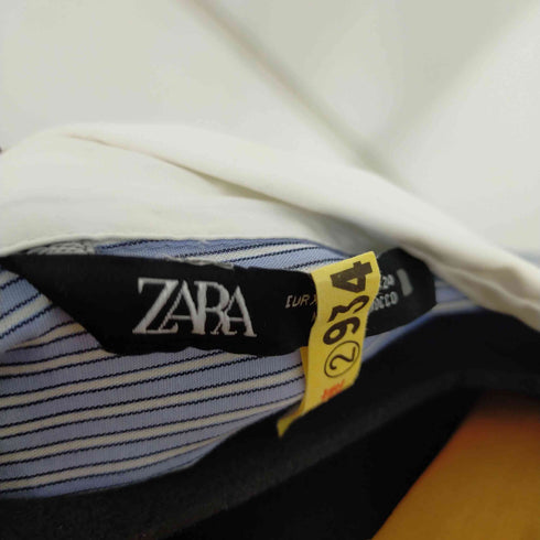 ザラ ZARA ウエストゴム ショート丈 クロップドストライプシャツ レディース XS
