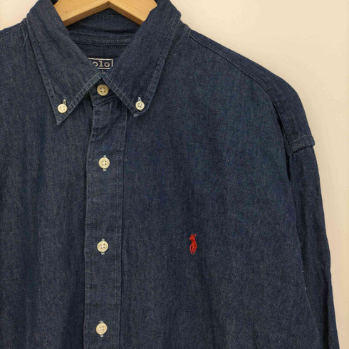 ポロバイラルフローレン Polo by RALPH LAUREN 90-2000s ポニー刺繍 L/S デニム コットン シャツ メンズ import:M