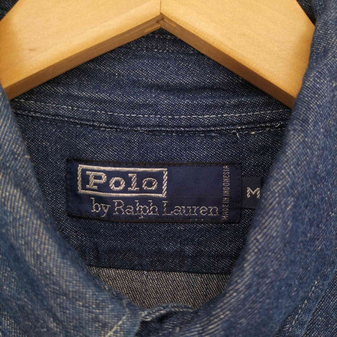 ポロバイラルフローレン Polo by RALPH LAUREN 90-2000s ポニー刺繍 L/S デニム コットン シャツ メンズ import:M