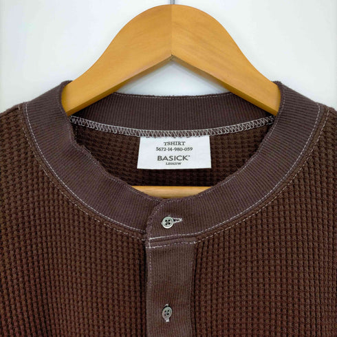 BASICS ヘンリーネック サーマルTシャツ メンズ