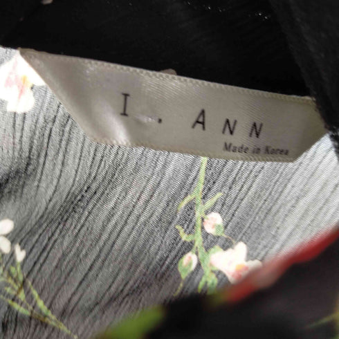 フルギ I.ANN フラワープリントシアーブラウス 袖フリル レディース