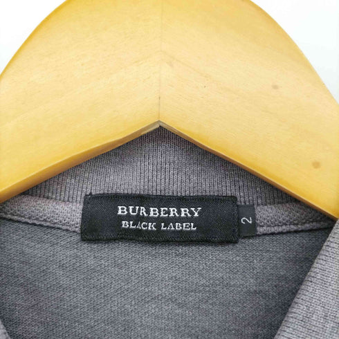 バーバリーブラックレーベル BURBERRY BLACK LABEL ロゴ刺繍 Aワッペン S/S ポロシャツ メンズ 2